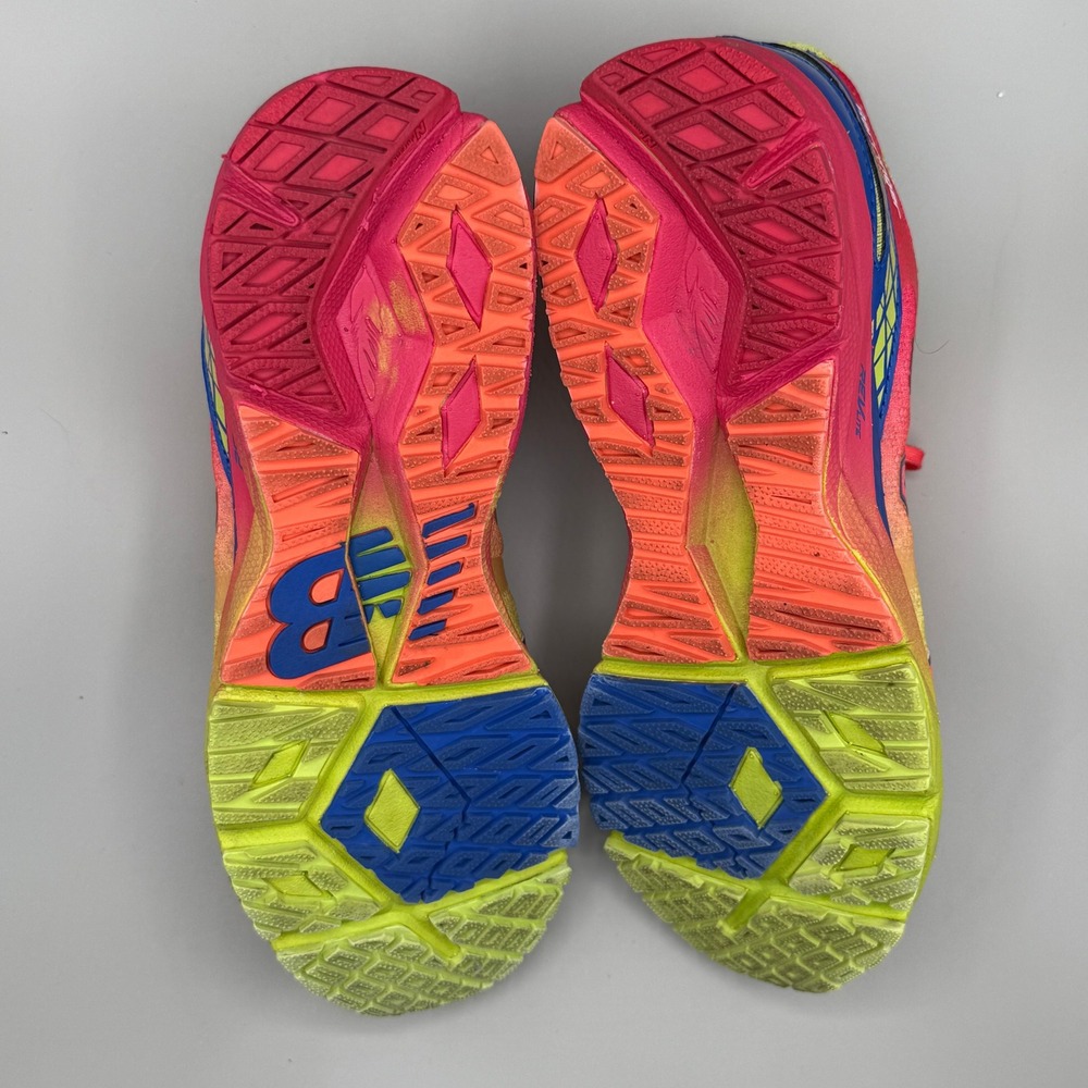 New Balance Womens Running Shoes Neon Pink‎ Yellow Blue Sneakers Size 7.5 - Picture 7 of 9